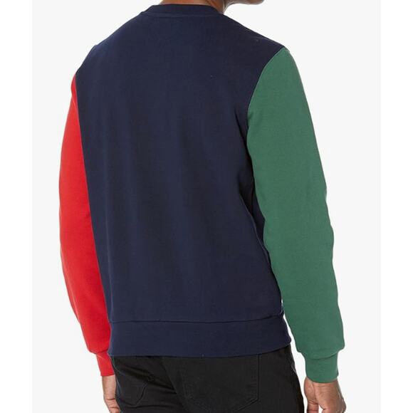 Lacoste Men's Ls Colorblock Crewneck with Badge on Left Chest Marine 4XL - Picture 3 of 3